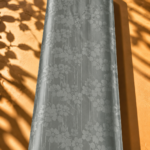 Silver grey jacquard with elegant floral motifs and fine vertical lines - Jacquard Silk (JD08x2)