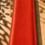 Fiery red jacquard with a sleek textured weave and vibrant satin glow - Jacquard Silk (JD10x2)
