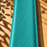 Radiant turquoise jacquard with a refined linear texture and silky glow - Jacquard Silk (JD10x2)