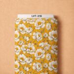 Elegant ivory blooms over a vibrant golden-yellow background, creating a fresh and graceful floral look.