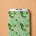 Elegant green ornamental print featuring interlocking chains, decorative knots, tassels, and dotted accents