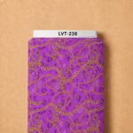 Vibrant purple classic print featuring intertwined golden chains and rings with subtle tonal accents.