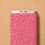 Vibrant pink classic print featuring intertwined golden chains and rings with subtle tonal accents.