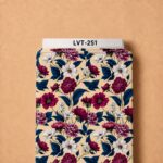 Luxurious burgundy and white floral print with deep navy leaves on a warm cream background.