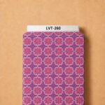 Intricate geometric tile pattern in rich pink and purple tones with elegant symmetrical detailing.