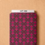 Striking fan-inspired geometric pattern in vivid fuchsia pink and deep green with soft mint accents.