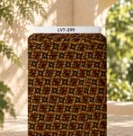 Rich repeating floral motif in warm bronze and golden-brown tones with deep black detailing, creating an elegant vintage look.