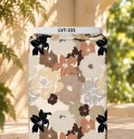 Elegant layered florals in black, beige, brown, and warm neutral tones on a soft cream background.
