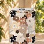 Elegant layered florals in black, beige, brown, and warm neutral tones on a soft cream background.