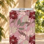Elegant botanical florals in burgundy, blush, sage, and soft beige on a dusty pink background.