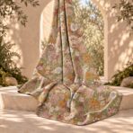 ⁦Vintage florals in soft pink, mustard, and ivory with muted green foliage.⁩ - الصورة ⁦2⁩