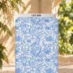 Timeless blue botanical florals on a clean ivory background.