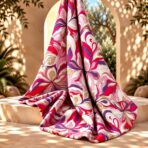 Flowing abstract florals in vibrant pink, red, purple, and cream tones. - Image 2