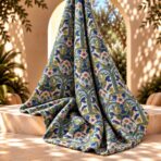 Ornate floral motifs in blue, green, and soft pink with elegant vintage details. - Image 2
