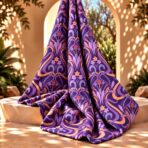Ornamental floral motifs in rich purple, lavender, and warm peach tones. - Image 2