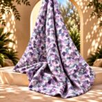Soft watercolor speckles in layered purple, lilac, blue, and grey tones - Image 2