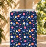 Cheerful multicolor wildflowers scattered across a deep navy background.