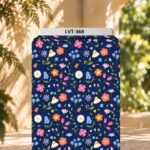 Cheerful multicolor wildflowers scattered across a deep navy background.
