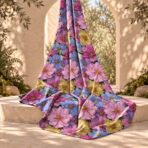 ⁦Lush colorful blooms in pink, purple, blue, and golden tones.⁩ - الصورة ⁦2⁩
