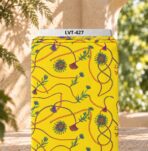 Colorful cords, tassels and delicate floral accents on a vibrant yellow background.