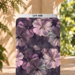 Soft mauve floral print with elegant layered blooms.