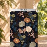 Dark navy vintage floral print