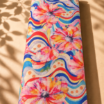 Colorful watercolor blooms with flowing retro waves and a delicate zari shimmer - Cotton Bambaki Zari (ZR10)