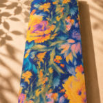 Vibrant golden florals on a deep royal blue base with a delicate zari shimmer - Cotton Bambaki Zari (ZR10)