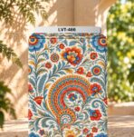 Distinctive printed fabric design with coordinated colors and elegant detailing.