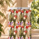 Distinctive printed fabric design with coordinated colors and elegant detailing.
