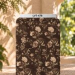 Distinctive printed fabric design with coordinated colors and elegant detailing.