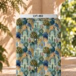 Distinctive printed fabric design with coordinated colors and elegant detailing.
